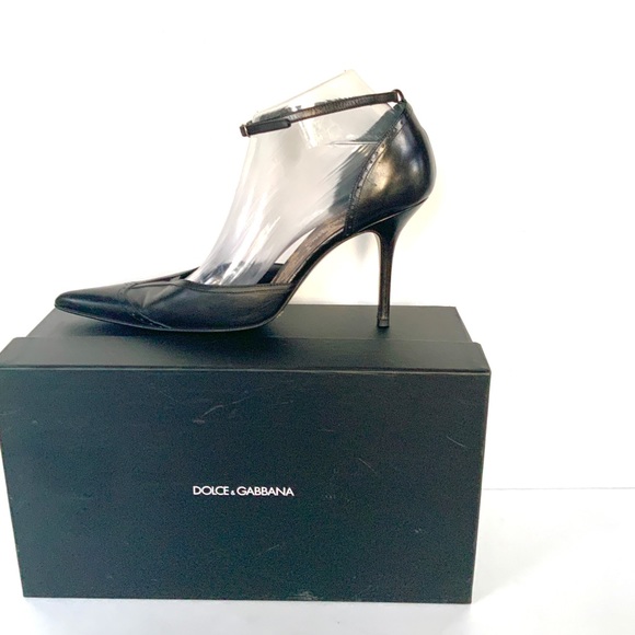 Dolce & Gabbana black heels  with ankle strap 37.5 - Picture 2 of 11